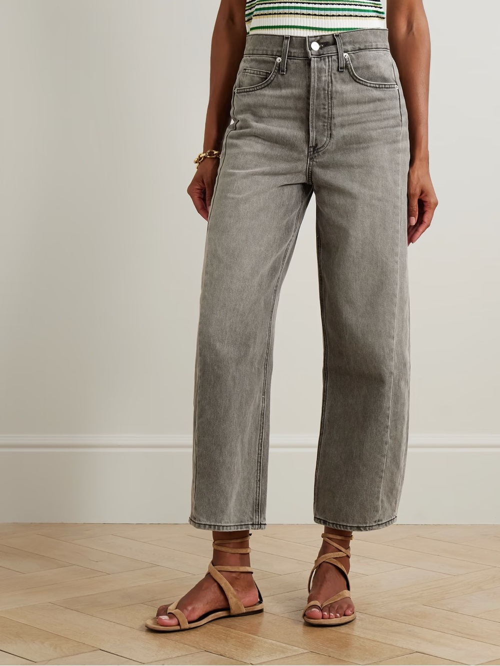 VERONICA BEARD Ryder Saddle Ankle high-rise barrel-leg jeans Gray 28 - Picture 3 of 13